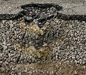 deteriorated asphalt